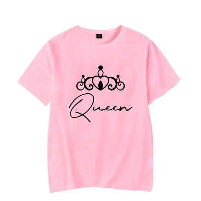 T Shirt Couple King Queen Moderne