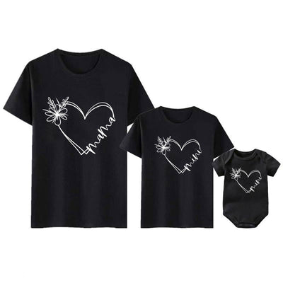 T Shirt Mère Fille Mama Coeur