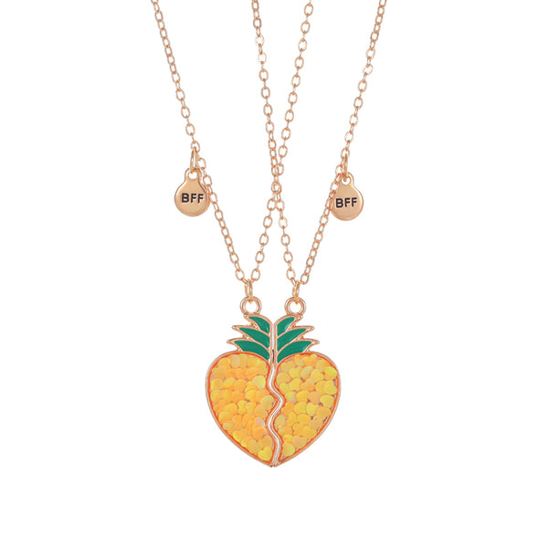 Collier Meilleure Amie Coeur Ananas