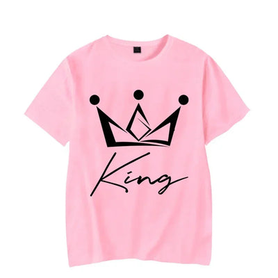 T Shirt Couple King Queen Moderne