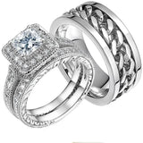 Bague Couple Amour Éternel Argent