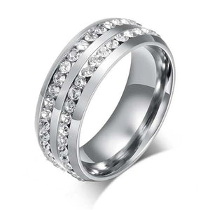 Bague Couple Argenté Pierres