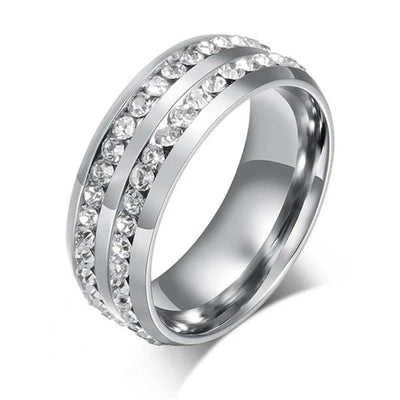 Bague Couple Argenté Pierres