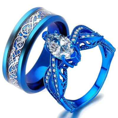 Bague Couple Bleue