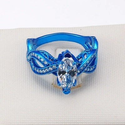 Bague Couple Bleue