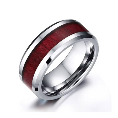 Bague Couple Coeur Pierres Rouges