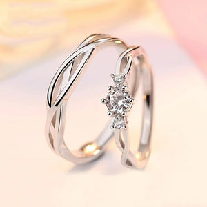 Bague Couple Motif Entrelacé