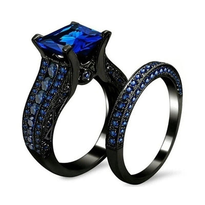 Bague Couple Pierres Bleues