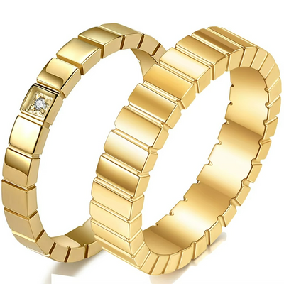 Bague Couple Éclat Doré Éternel