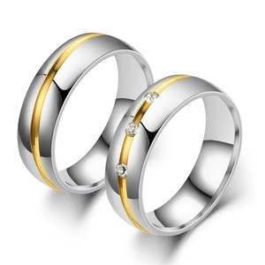 Bague pour Couple Argentée Pierres
