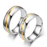 Bague pour Couple Argentée Pierres