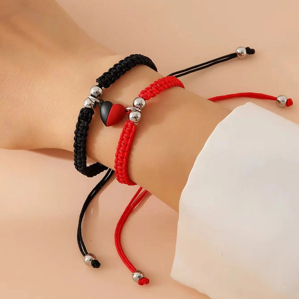 Bracelet Couple Coeur Bicolore