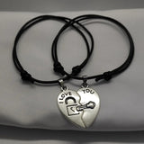 Bracelet Couple Coeur Clé Assorti