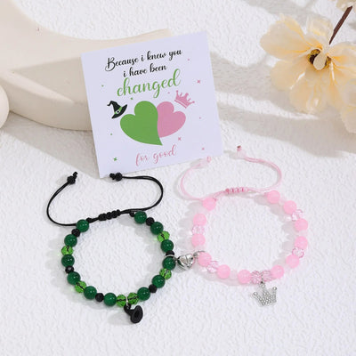 Bracelet Couple Perlé Couronne et Citrouille