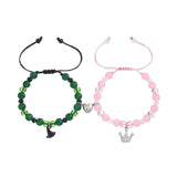 Bracelet Couple Perlé Couronne et Citrouille