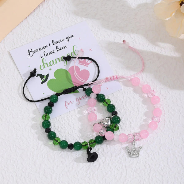 Bracelet Couple Perlé Couronne et Citrouille