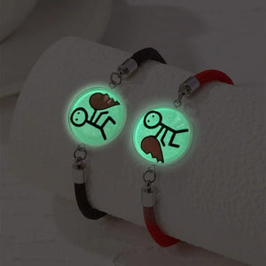 Bracelet Couple Phosphorescents Coeur