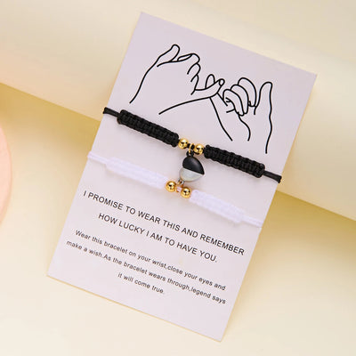 Bracelet pour Couple Cœur Bicolore