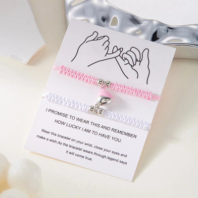 Bracelet pour Couple Cœur Bicolore