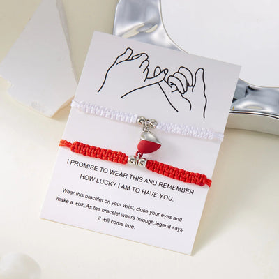 Bracelet pour Couple Cœur Bicolore