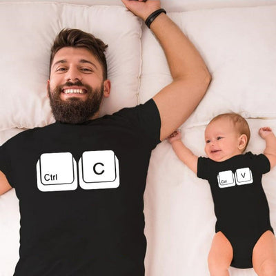 T Shirt Père et Fils Ctrl C Ctrl V