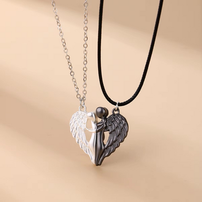 Collier Couple Cœur Ange 