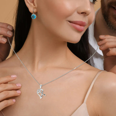 Collier Couple Cœur et Clé Amour Éternel