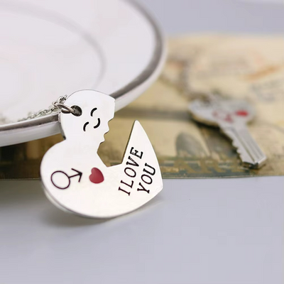 Collier Couple Coeur Clé