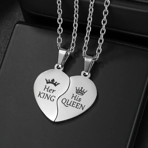 Collier Couple Coeur King Queen