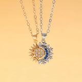 Collier Couple Lune Soleil Pierres