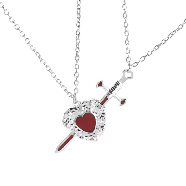 Collier Couple Épée et Coeur