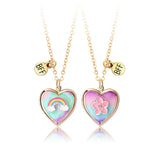 Collier Meilleure Amie Coeur Arc en Ciel