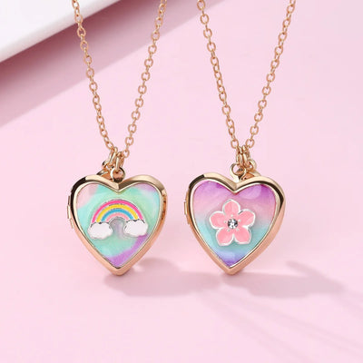 Collier Meilleure Amie Coeur Arc en Ciel