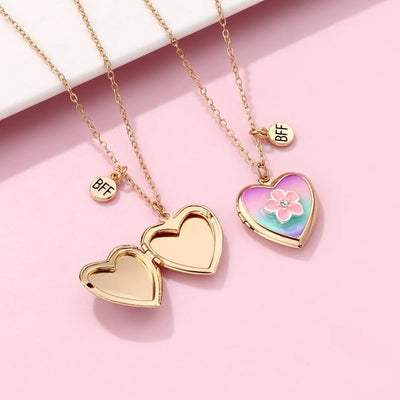 Collier Meilleure Amie Coeur Arc en Ciel