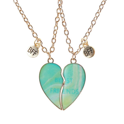 Collier Meilleure Amie Coeur Bleu