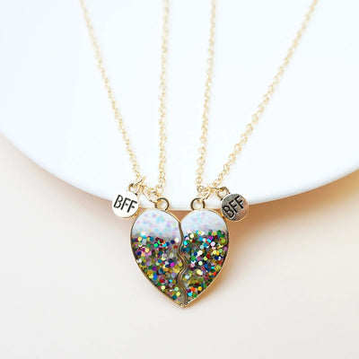 Collier Meilleure Amie Coeur Coloré