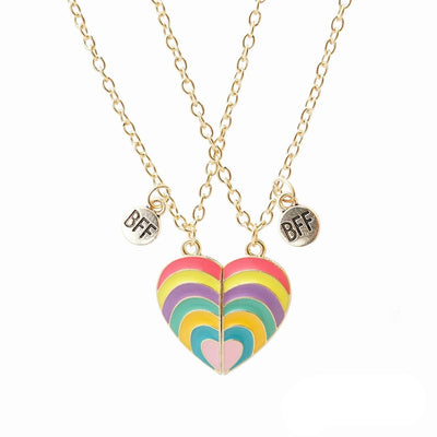 Collier Meilleure Amie Coeur Multicolore