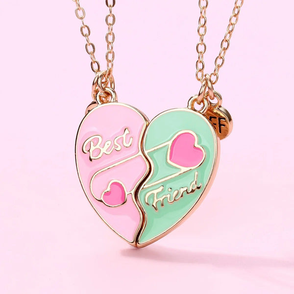 Collier Meilleure Amie Coeur Épingle