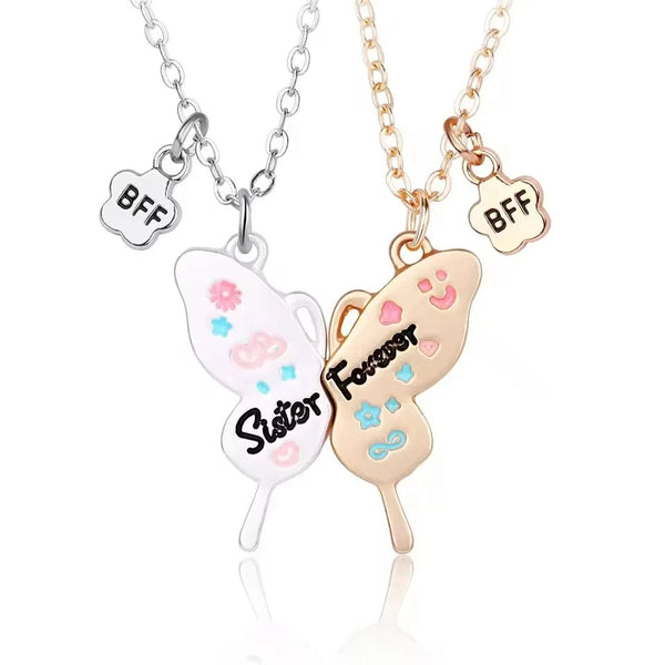 Collier Meilleure Amie Soeur Papillon