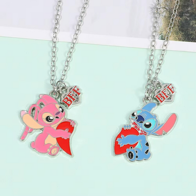 Collier Meilleure Amie Stitch Angel Coeur BFF