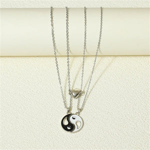 Collier Meilleure Amie Yin Yang Cœur