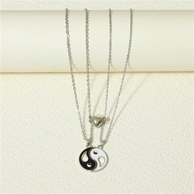 Collier Meilleure Amie Yin Yang Cœur