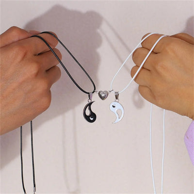 Collier Meilleure Amie Yin Yang Cœur 