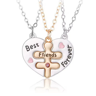 Collier Trois Meilleures Amies Coeur