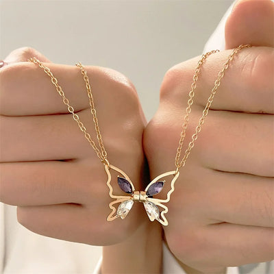 Collier pour Meilleure Amie Papillons
