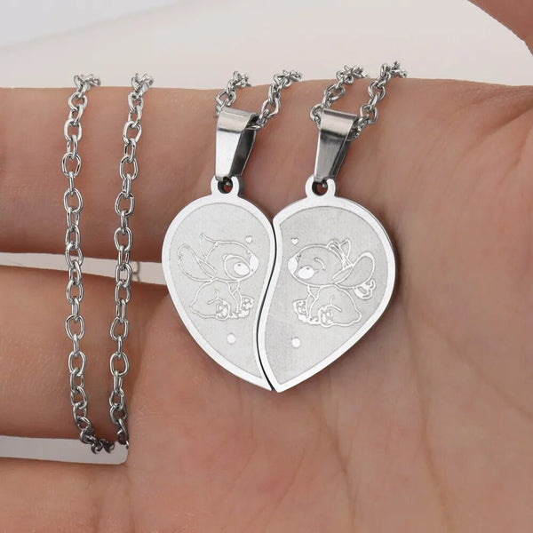 Collier Couple Coeur Stitch