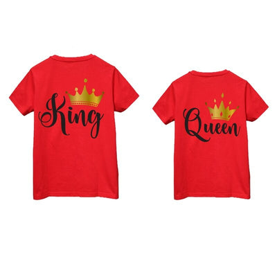 Tee Shirt Couple Queen King Couronne Or