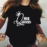 Tee Shirt pour Couple His Queen Her King