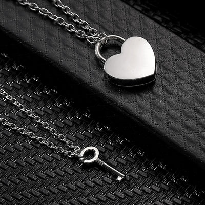 Collier Couple Coeur et Clé
