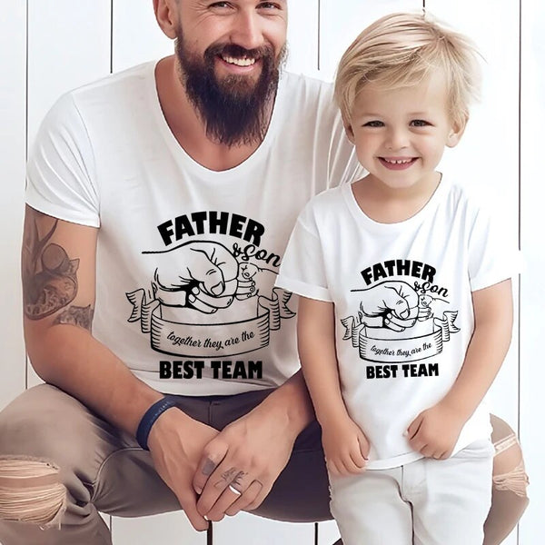 T Shirt Père Fils Meilleure Équipe